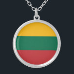 Collar Plateado Bandera de Lituania<br><div class="desc">Bandera patriótica de Lituania.</div>