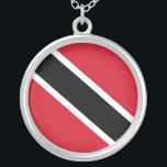Collar Plateado Bandera de Trinidad y Tobago<br><div class="desc">Bandera de Trinidad y Tobago; trinitense,  tobagano</div>
