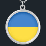 Collar Plateado Bandera de Ucrania<br><div class="desc">Bandera de Ucrania; ucraniano; У к а ї а; Frécula de Fréturación de Burbuja de Bursátil.</div>