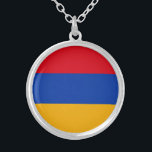 Collar Plateado Bandera patriótica armenia<br><div class="desc">La bandera nacional de Armenia.</div>