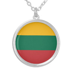 Collar Plateado Bandera Patriótica de Lituania
