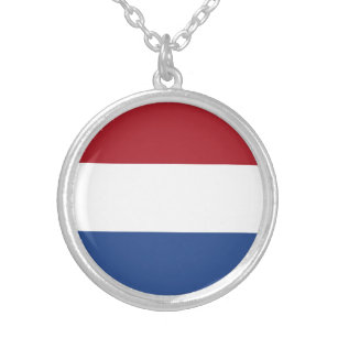 Collar Plateado Bandera Patriótica Holandesa