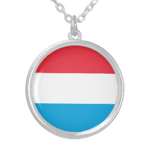 Collar Plateado Bandera patriótica luxemburguesa