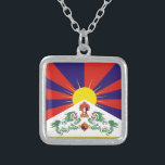 Collar Plateado Bandera tibetana<br><div class="desc">Utilizado como símbolo del movimiento tibetano de la independencia desde los años 60.</div>