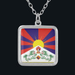 Collar Plateado Bandera tibetana<br><div class="desc">Utilizado como símbolo del movimiento tibetano de la independencia desde los años 60.</div>