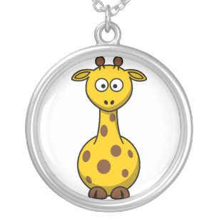 Collar Plateado Bebé Giraffe Personalizado Necklace