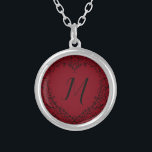 Collar Plateado Boda negro rojo Corazón gótico Hermoso elegante<br><div class="desc">Nuestro hermoso diseño de corazón gótico rojo y negro elegante es genial como un elegante diseño de boda oscuro.</div>
