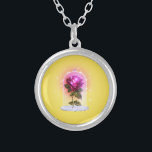 Collar Plateado Chicas mágicos de belleza rosa roja encantados<br><div class="desc">escote</div>