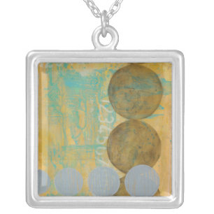 Collar Plateado Círculos oscuros y grises con números