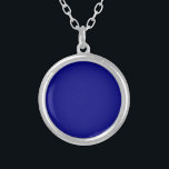 Collar Plateado Color sólido azul marino<br><div class="desc">Color sólido azul marino</div>