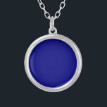 Collar Plateado Color sólido azul marino<br><div class="desc">Color sólido azul marino</div>