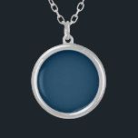 Collar Plateado Color sólido azul prusiano | Clásica | Elegante<br><div class="desc">Color sólido azul prusiano | Sombras azules | Clásica | Elegante | Trendy | Elegante | Diseño profesional</div>