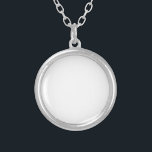 Collar Plateado Color sólido blanco puro<br><div class="desc">Color sólido blanco puro</div>