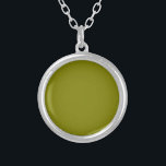 Collar Plateado Color sólido de oliva<br><div class="desc">Color sólido de oliva</div>