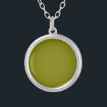 Collar Plateado Color sólido de oliva<br><div class="desc">Color sólido de oliva</div>