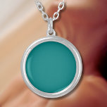 Collar Plateado Color sólido verde azulado | Clásica | Elegante<br><div class="desc">Color sólido verde azulado | Clásica | Elegante | Trendy | Elegante | Regalo</div>