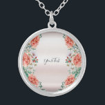 Collar Plateado Colores de agua Peony Flower Necklal<br><div class="desc">Hermoso colorido Peony Flower Necklings</div>