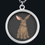 Collar Plateado Conejo 3<br><div class="desc">Conejo lindo pintado a mano.</div>