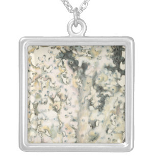 Collar Plateado Coral de acuarela antigua