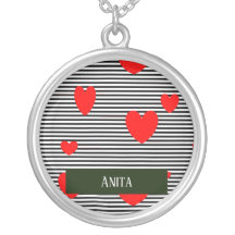 Corazones y rayas rojas personalizadas