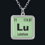Collar Plateado Crear su propia tabla periódica de los elementos<br><div class="desc">Personalizar esta divertida mesa periódica química de los elementos del collar. Introduzca en su elemento favorito o cree el suyo propio. Cambie el nombre del elemento químico, el símbolo, el número atómico y la masa atómica. Haga clic en personalizar para cambiar el color de fondo o realizar otras ediciones. Hace...</div>