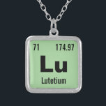 Collar Plateado Crear su propia tabla periódica de los elementos<br><div class="desc">Personalizar esta divertida mesa periódica química de los elementos del collar. Introduzca en su elemento favorito o cree el suyo propio. Cambie el nombre del elemento químico, el símbolo, el número atómico y la masa atómica. Haga clic en personalizar para cambiar el color de fondo o realizar otras ediciones. Hace...</div>