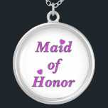 Collar Plateado Criada del honor del amor simplemente<br><div class="desc">Criada de los regalos del honor,  casando favores y las ideas del regalo de vacaciones para la novia y sus asistentes del boda.</div>