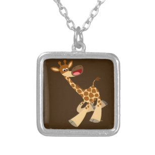 Collar Plateado Cute Personalizado Ambling Giraffe Necklace