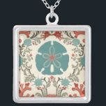 Collar Plateado Damasco costero II<br><div class="desc">Vida marina</div>