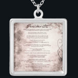 Collar Plateado Desiderata en el pergamino de la flor vintage<br><div class="desc">Desiderata "Cosas Deseadas" Una hermosa prosa poema del escritor estadounidense Max Ehrmann (1872-1945). Filosofía de la vida en el Parque Floral Vintage. Haría un regalo maravilloso para casi cualquier ocasión. Cada vez que lo usa, se puede tener en cuenta fácilmente las famosas palabras. El destinatario recordará su consideración durante los...</div>