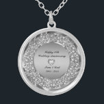 Collar Plateado Diamantes y plata décimo aniversario Boda<br><div class="desc">Los diamantes y la plata (imagen no real o falsa). Los collares de personalizable del décimo aniversario de los bodas.</div>