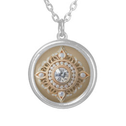 COLLAR PLATEADO DIAMOND & PEONY