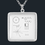 Collar Plateado Disco de oro del viajero de la NASA<br><div class="desc">¿Puede usted leerlos?  Usted es probablemente un extranjero.</div>
