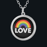 Collar Plateado El amor al orgullo es amor igualdad gay arcoiris L<br><div class="desc">El amor al orgullo es amor igualdad gay arcoiris LGBTQ</div>