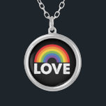 Collar Plateado El amor al orgullo es amor igualdad gay arcoiris L<br><div class="desc">El amor al orgullo es amor igualdad gay arcoiris LGBTQ</div>