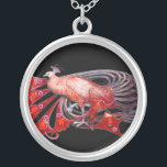 COLLAR PLATEADO ELEGANTE PIEL EN ROJO Y NEGRO<br><div class="desc">Diseño colorido y elegante con brillantes piedras en 3D Diseño gráfico digital de Bulgan Lumini . Parte de la nueva colección ARCADIA .</div>