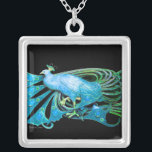 COLLAR PLATEADO ELEGANTE PIEL EN TURQUÍA AZUL Y NEGRO<br><div class="desc">Diseño colorido y elegante con brillantes piedras en 3D Diseño gráfico digital de Bulgan Lumini . Parte de la nueva colección ARCADIA .</div>