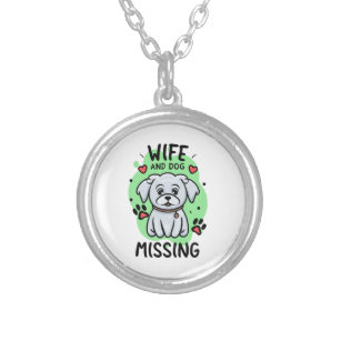 Collar Plateado Esposa y perro desaparecidos