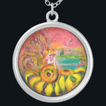 COLLAR PLATEADO FERIA DE LAS FLORES<br><div class="desc">Pintura acrílica fantástica y colorida sobre lienzo con Relieve metalizado dorado y plateado (c) de Bulgan Lumini .</div>
