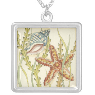 Collar Plateado Fiesta de shell multicolor