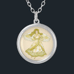 Collar Plateado Flor de margarita ángel cristiano<br><div class="desc">Collares de ángel de margarita, camisetas y regalos de ángel por el Ilustracion ArtMuvz. Camiseta romántica de Daisy Angel, cumpleaños de Ángel Cristiano y regalos de navidades, bolsa de tote, taza, gorra. Los regalos de ángel son una manera reflexiva y significativa de mostrar a alguien a quien le importa. Los...</div>