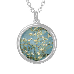Collar Plateado Floreciente árbol de almendros por Van Gogh