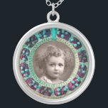 COLLAR PLATEADO FLORES DE FLORES DE FLORENTINE RENAISSANCE PLANTIL<br><div class="desc">Elegante,  clásico,  vibrante arte renacentista,  obra maestra de Bottega della Robbia ( Florencia - Italia ) en colores vivos marrón,  amarillo,  verde,  azul.</div>
