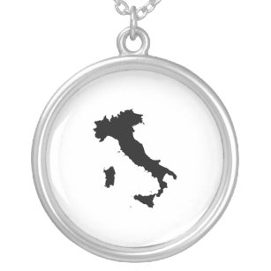Collar Plateado Forma de Italia
