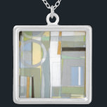 Collar Plateado Formas geométricas abstractas coloridas<br><div class="desc">Esta impresión,  original de Norman Wyatt,  muestra formas geométricas abstractas y coloridas que se superponen entre sí. Una pieza de arte muy vanguardista,  explota en color y actividad. Si te gusta el arte expresionista,  ¡entonces esta es la impresión para ti!</div>
