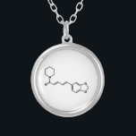 Collar Plateado Fórmula química molecular de pimienta negra<br><div class="desc">Molécula de Piperina de Pimienta Negra ~ Compuesto Orgánico de Fórmula Basal Química. Globe Trotters se especializa en imágenes idiosincrásicas de todo el mundo. Aquí encontrará tarjetas de felicitación únicas,  postales,  Posters,  Mousepads y más.</div>