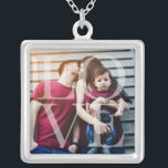 Collar Plateado Foto de Overlay de amor<br><div class="desc">Elegante y sencillo diseño fotográfico personalizado perfecto para el día de la madre,  como regalo de boda o aniversario,  regalo de graduación,  etc.</div>
