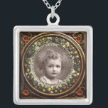 COLLAR PLATEADO FRUTAS DE RENACIMIENTO DE FLORENTINA, PLANTILLA DE<br><div class="desc">Elegante,  clásico,  vibrante arte renacentista,  obra maestra de Bottega della Robbia ( Florencia - Italia ) en colores vivos marrón,  amarillo,  verde,  azul.</div>