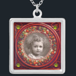 COLLAR PLATEADO FRUTOS DE RENACIMIENTO DE FLORENCIA PLANTILLA FOTO<br><div class="desc">Elegante,  clásico,  vibrante arte renacentista,  obra maestra de Bottega della Robbia ( Florencia - Italia ) en rojo brillante,  marrón,  amarillo,  verde,  colores.</div>