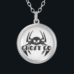 Collar Plateado Ghost Go Spooky Season<br><div class="desc">Diseño único y espeluznante perfecto para todas las ocasiones,  desde Halloween hasta el uso diario,  o como una forma de mostrar en sus diversos productos,  la temporada de fantasmas Ghost Go Spooky es el diseño perfecto para usted.</div>